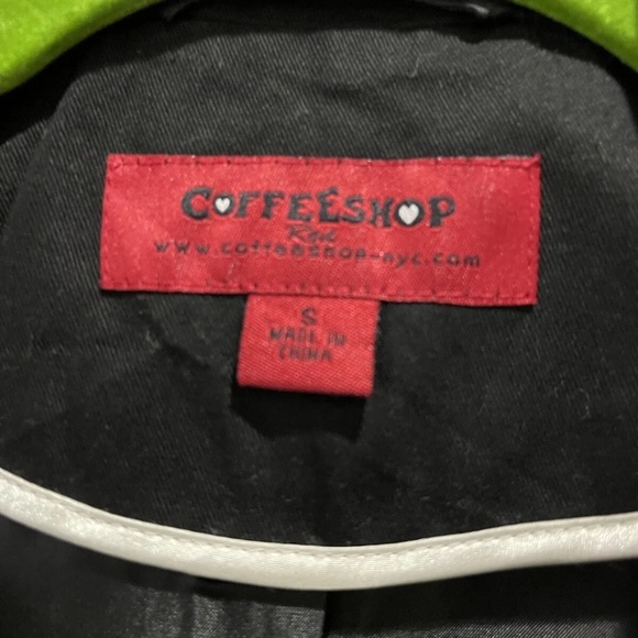 Coffee Shop Red NYC Black Blazer Jacket Chain Link Embellished Shoulder Small - Picture 5 of 8